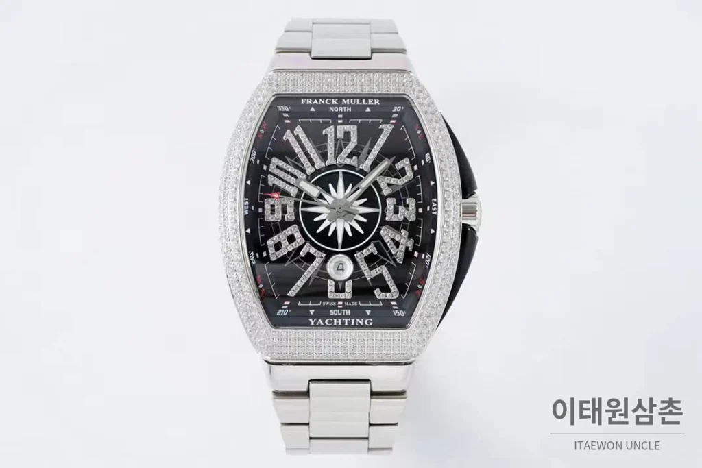 프랭크뮬러 뱅가드 요팅 스틸 블루다이얼 오토매틱 54mm 스틸 브레이슬릿 실버 베젤 (3)