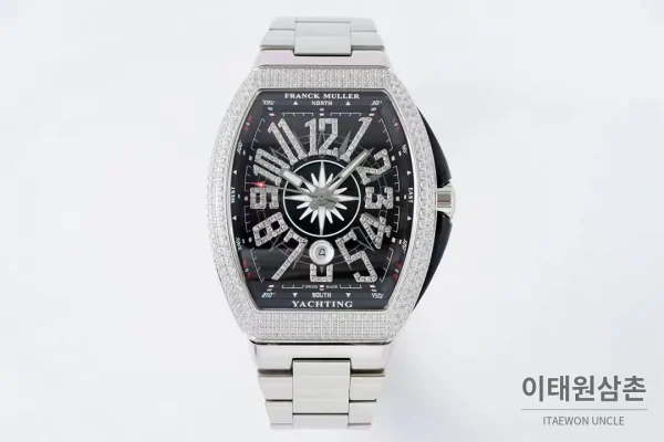 프랭크뮬러 뱅가드 요팅 스틸 블루다이얼 오토매틱 54mm 스틸 브레이슬릿 실버 베젤 (3)