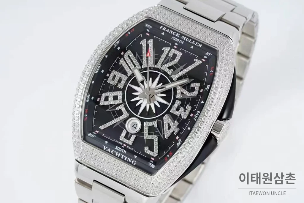 프랭크뮬러 뱅가드 요팅 스틸 블루다이얼 오토매틱 54mm 스틸 브레이슬릿 실버 베젤 (3)
