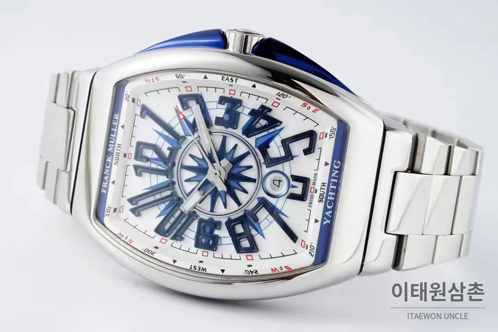 프랭크뮬러 뱅가드 요팅 스틸 블루다이얼 오토매틱 54mm 스틸 브레이슬릿 블루 베젤