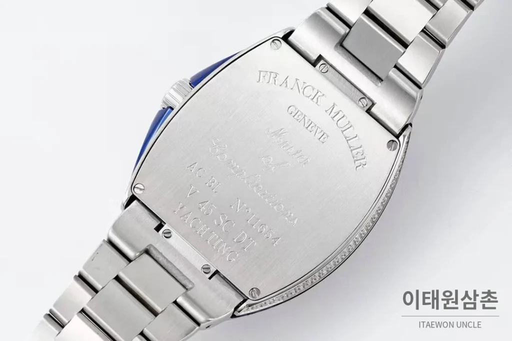 프랭크뮬러 뱅가드 요팅 스틸 블루다이얼 오토매틱 54mm 스틸 브레이슬릿 실버 베젤 (2)