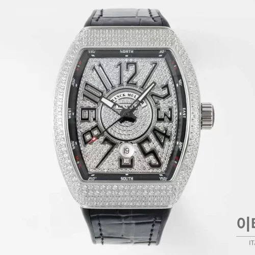 프랭크뮬러 뱅가드 요팅 V45 블루다이얼 오토매틱 54mm (4) 프랭크뮬러 뱅가드 요팅 V45 블루다이얼 오토매틱 54mm 블랙 가죽 스트랩 실버 베젤