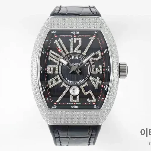 프랭크뮬러 뱅가드 요팅 V45 블루다이얼 오토매틱 54mm (5) 프랭크뮬러 뱅가드 요팅 V45 블루다이얼 오토매틱 54mm 블랙 가죽 스트랩 실버 베젤 (2)
