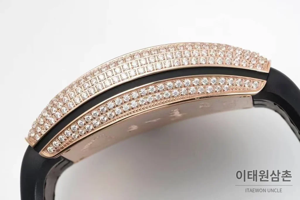 프랭크뮬러 뱅가드 요팅 V45 블루다이얼 오토매틱 54mm 블랙 가죽 스트랩 로즈골드 베젤