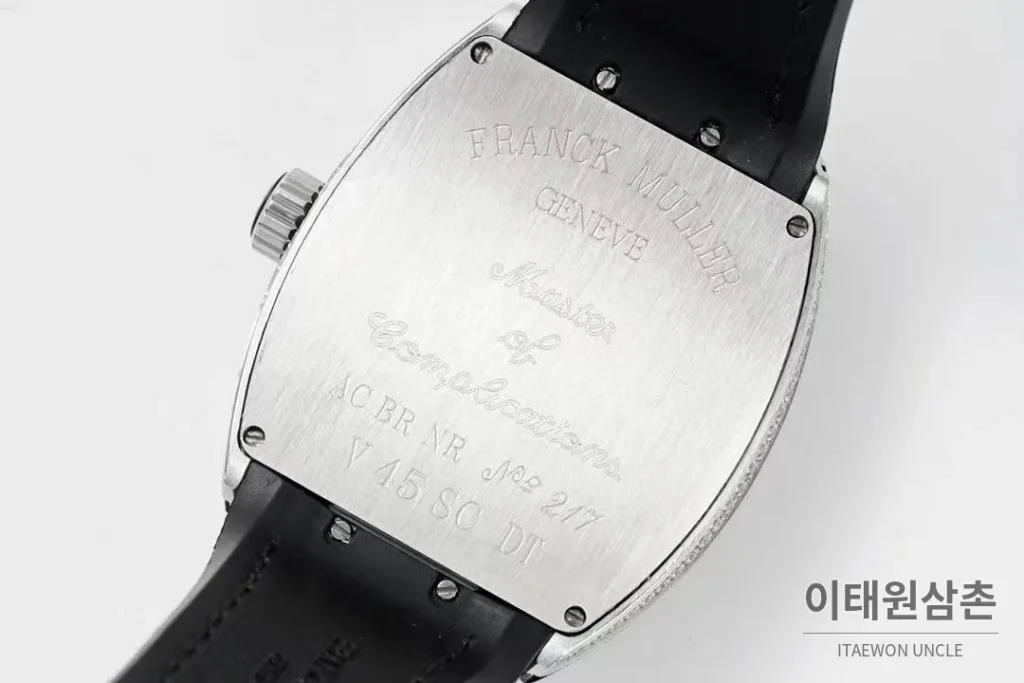 프랭크뮬러 뱅가드 요팅 V45 블루다이얼 오토매틱 54mm 블랙 가죽 스트랩 실버 베젤