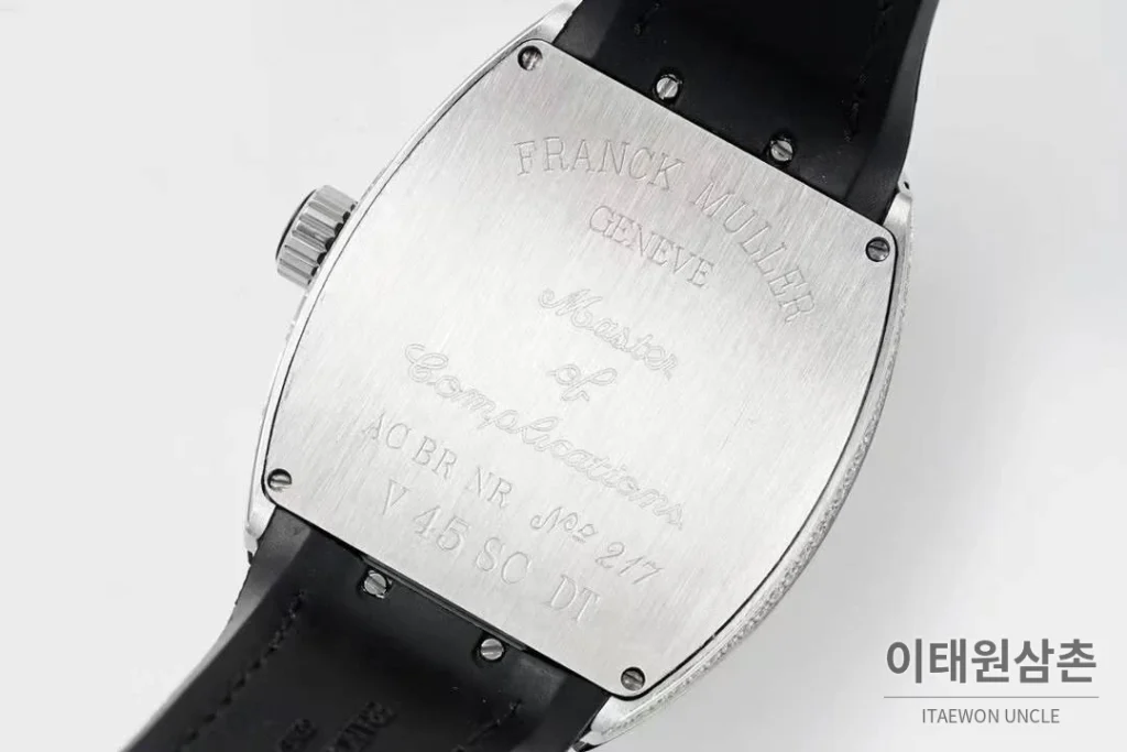 프랭크뮬러 뱅가드 요팅 V45 블루다이얼 오토매틱 54mm 블랙 가죽 스트랩 실버 베젤 (2)