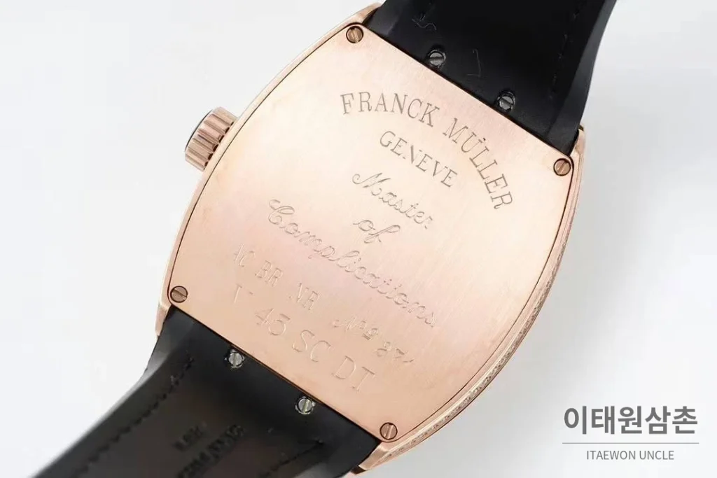 프랭크뮬러 뱅가드 요팅 V45 블루다이얼 오토매틱 54mm 블랙 가죽 스트랩 로즈골드 베젤 (2)