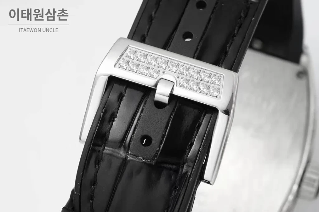 프랭크뮬러 뱅가드 요팅 V45 블루다이얼 오토매틱 54mm 블랙 가죽 스트랩 실버 베젤 (2)