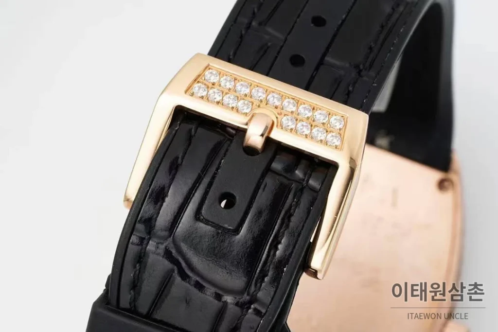 프랭크뮬러 뱅가드 요팅 V45 블루다이얼 오토매틱 54mm 블랙 가죽 스트랩 로즈골드 베젤