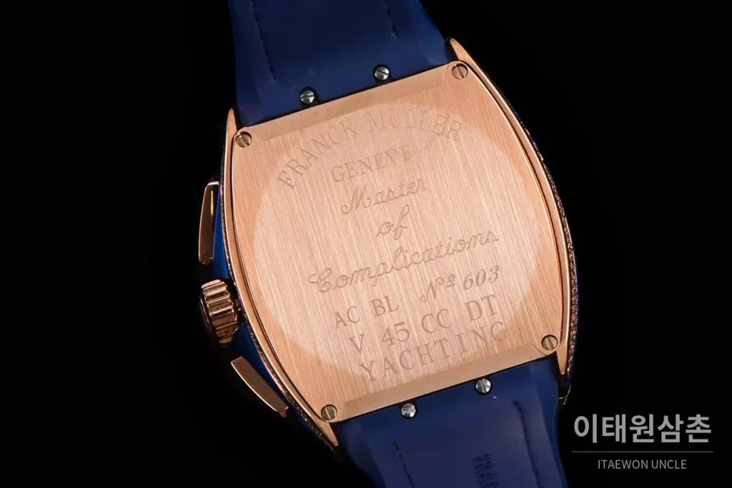 프랭크뮬러 뱅가드 요팅 V45 블루 다이얼 크로노그래프 오토매틱 54mm 네이비 러버 스트랩 로즈골드 베젤 (2)