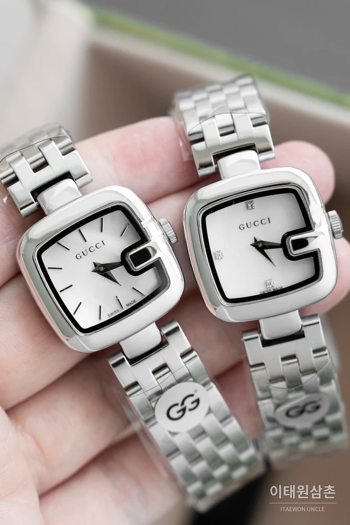 구찌 G-구찌 스틸 G 디테일 자개다이얼 여성 쿼츠 24.8mm YA125506 (5)