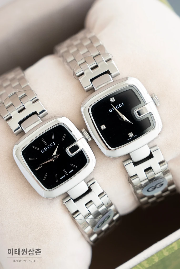 구찌 G-구찌 스틸 G 디테일 자개다이얼 여성 쿼츠 24.8mm YA125506 (2)