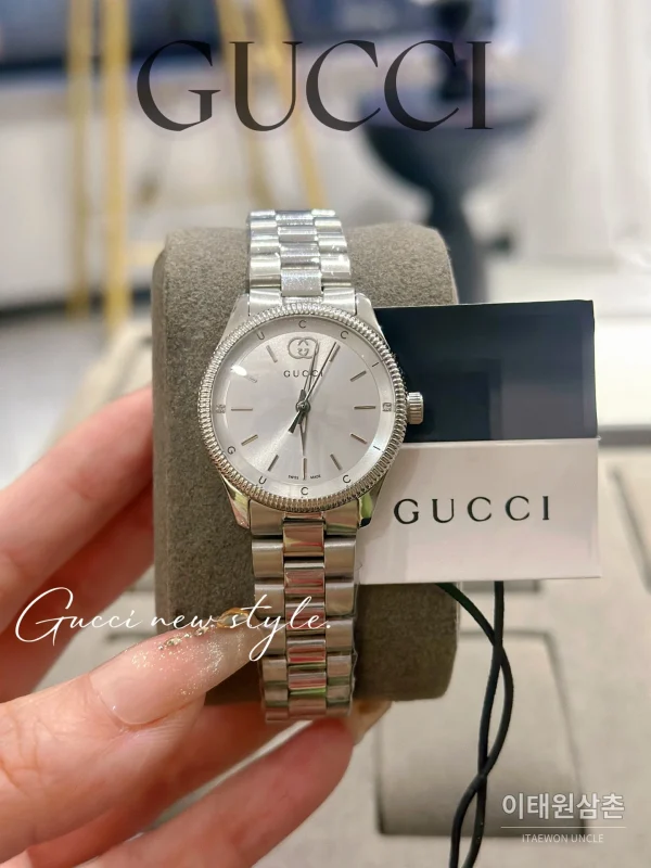 구찌 G타임리스 스틸 더블G 다이얼 쿼츠 29mm 실버 구찌 G타임리스 스틸 더블G 다이얼 쿼츠 29mm 실버