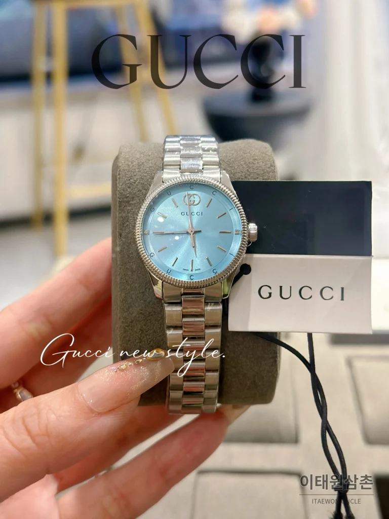 구찌 G타임리스 스틸 더블G 다이얼 쿼츠 29mm 실버
