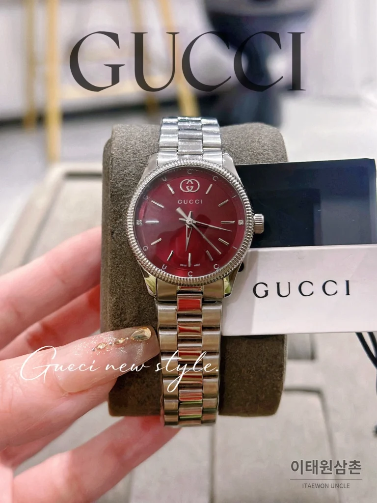 구찌 G타임리스 스틸 더블G 다이얼 쿼츠 29mm 실버