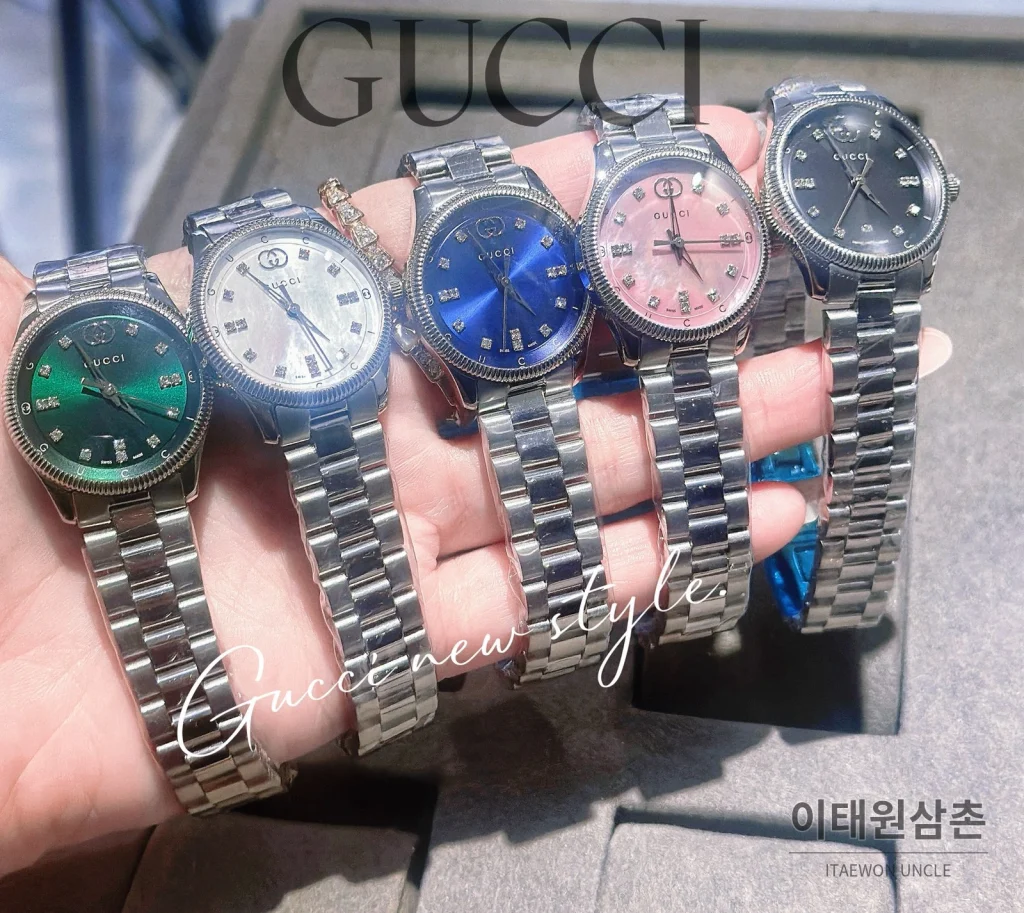 구찌 G타임리스 스틸 더블G 다이얼 쿼츠 29mm 실버 (2)