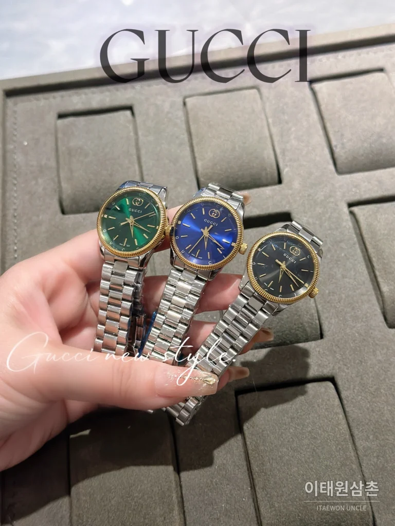 구찌 G타임리스 스틸 더블G 다이얼 쿼츠 29mm 실버 (3)
