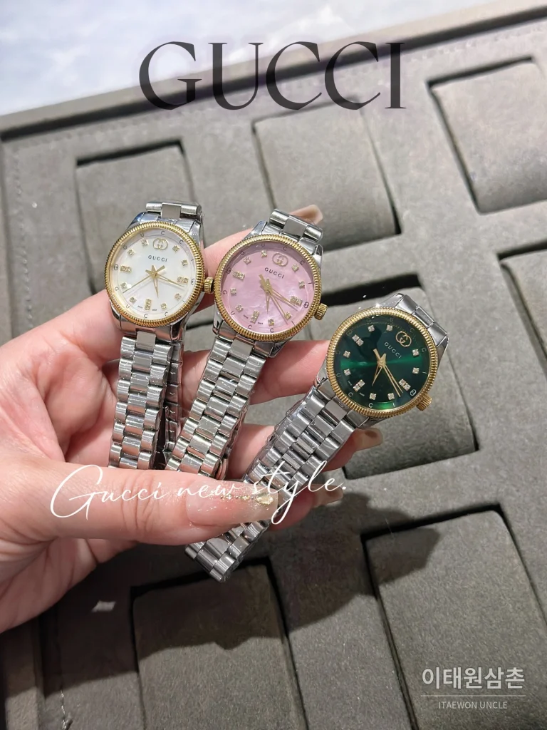 구찌 G타임리스 스틸 더블G 다이얼 쿼츠 29mm 실버 (4)