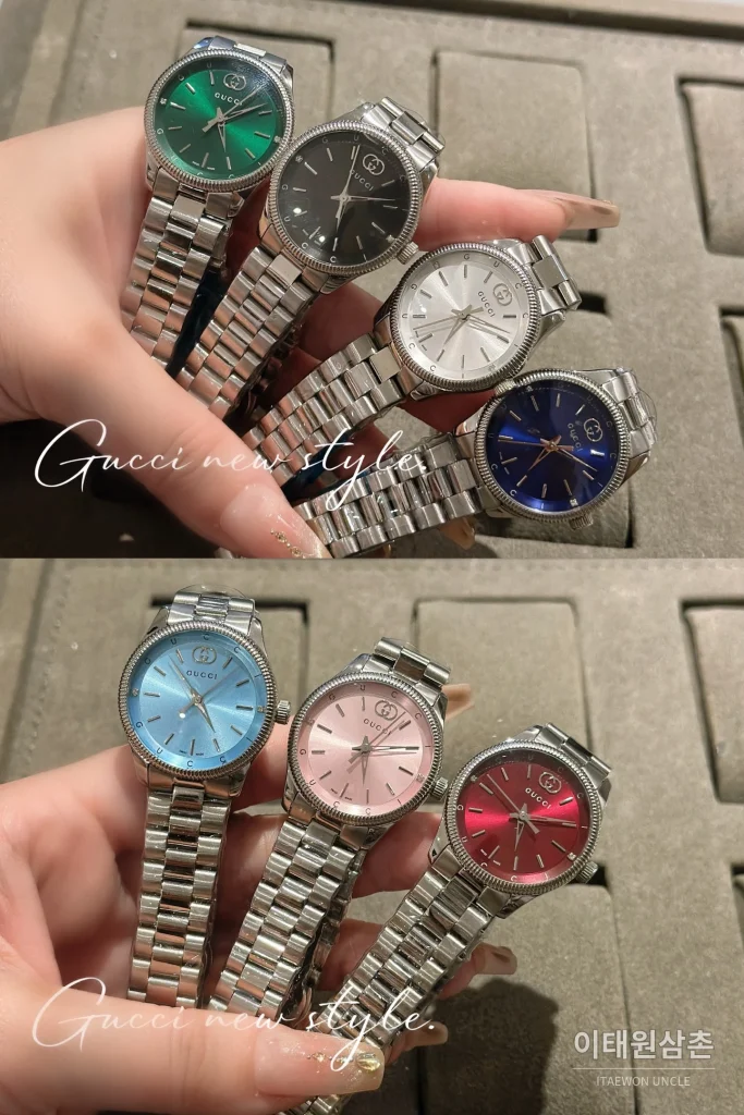 구찌 G타임리스 스틸 더블G 다이얼 쿼츠 29mm 실버