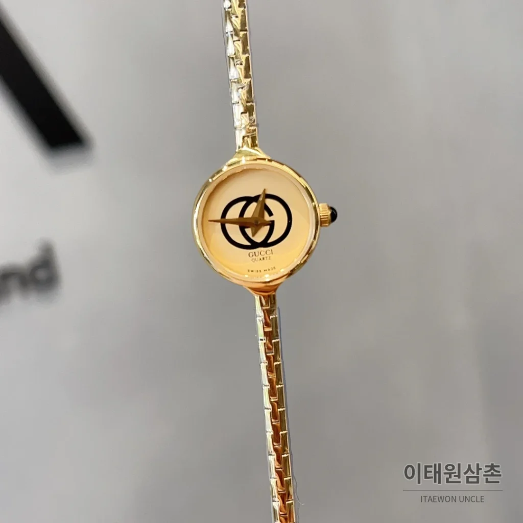 구찌 빈티지 스틸 브레이슬릿 쿼츠 23mm
