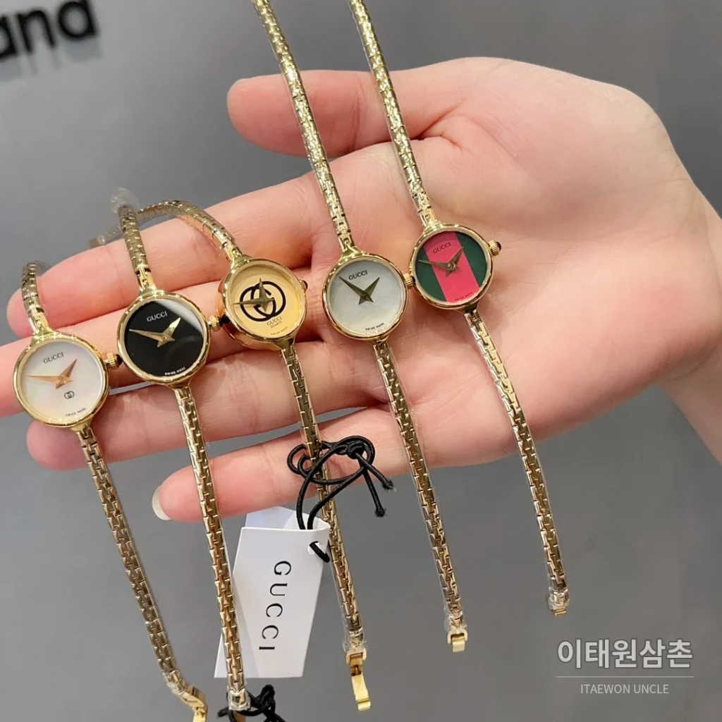 구찌 빈티지 스틸 브레이슬릿 쿼츠 23mm