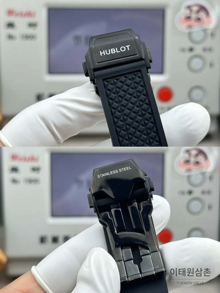 위블로 빅뱅 20주년 세라믹 크로노그래프 오토매틱 OMF라인 43mm 블랙 블랙 러버 스트랩 블랙 베젤 (2)