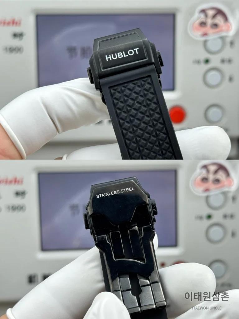 위블로 빅뱅 20주년 세라믹 크로노그래프 오토매틱 OMF라인 43mm 블랙 블랙 러버 스트랩 블랙 베젤 (3)