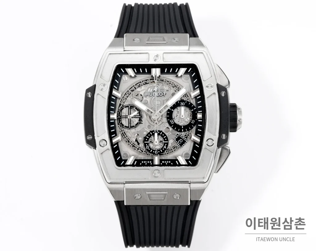 위블로 빅뱅 오토매틱 스켈레톤 다이얼 블랙 러버 스트랩