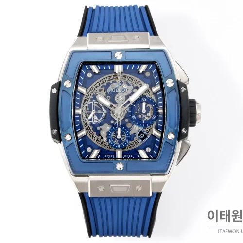 위블로 빅뱅 오토매틱 블루 다이얼 블루 러버 스트랩 블루 베젤