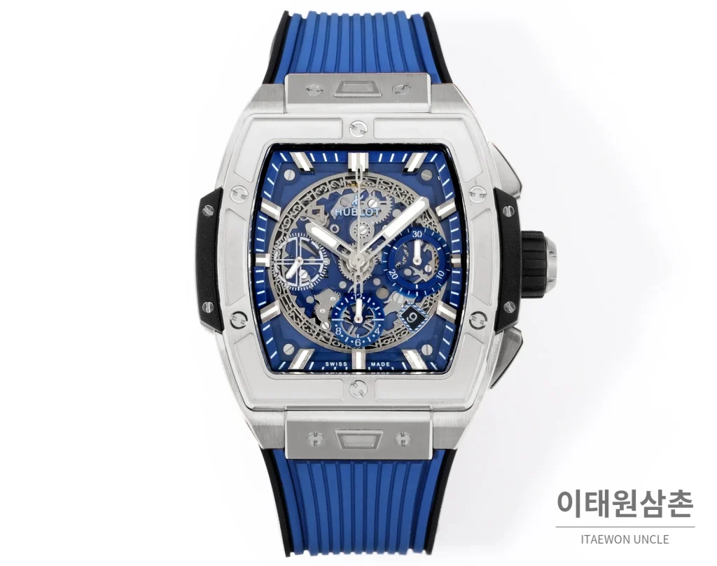 위블로 빅뱅 오토매틱 블루 다이얼 블루 러버 스트랩