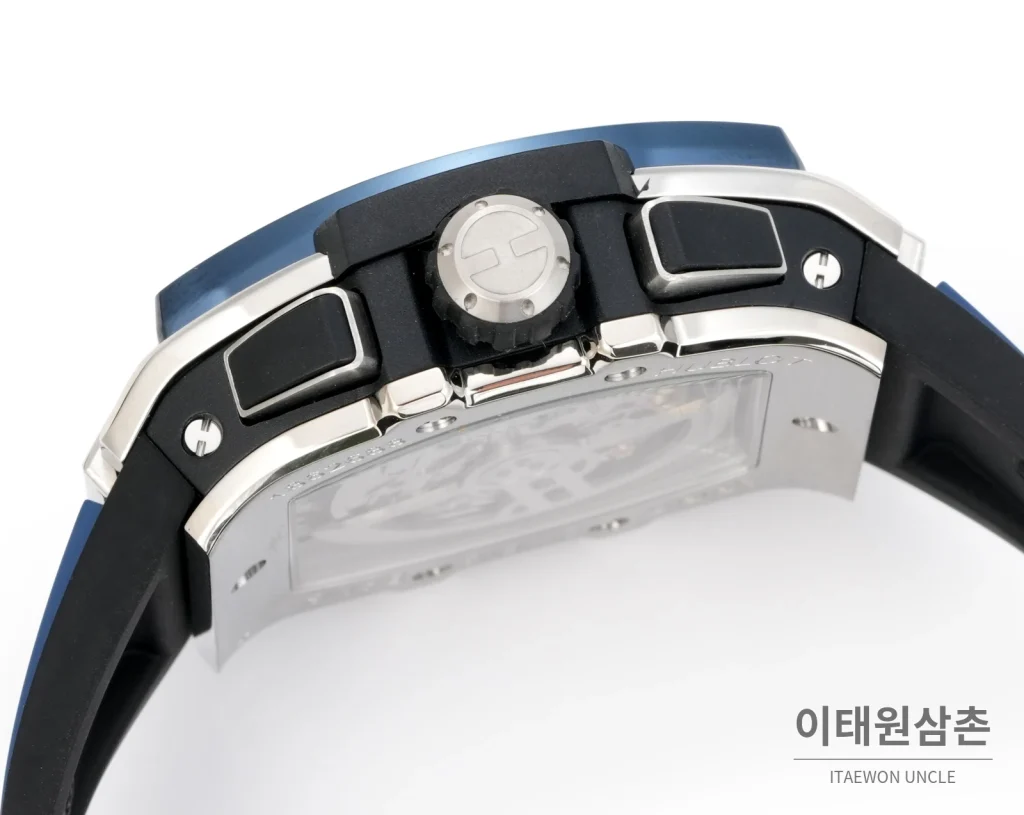 위블로 빅뱅 오토매틱 블루 다이얼 블루 러버 스트랩 블루 베젤