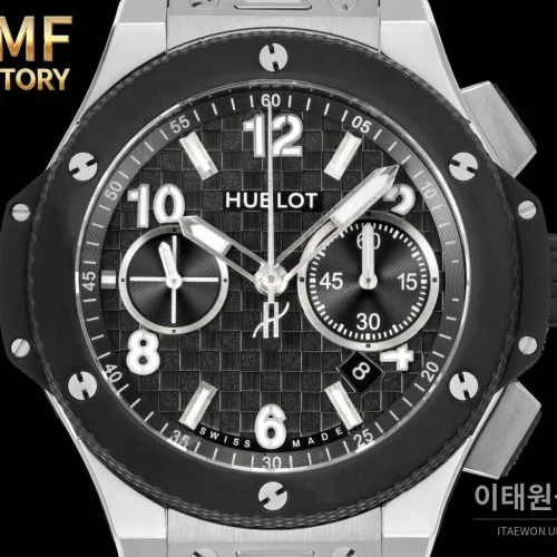 위블로 빅뱅 블랙 세라믹 크로노그래프 러버스트랩 오토매틱 43mm