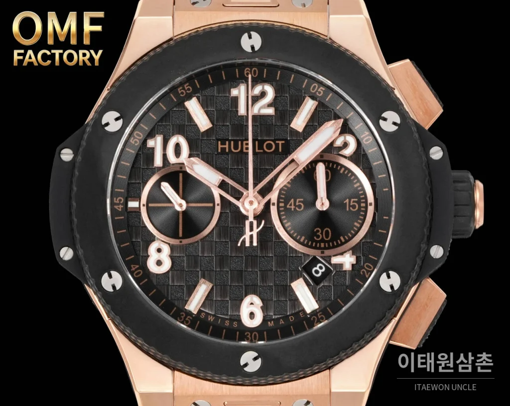 위블로 빅뱅 세라믹베젤 체커다이얼 크로노그래프 오토매틱 43mm