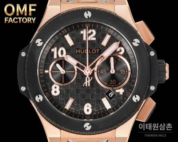 위블로 빅뱅 세라믹베젤 체커다이얼 크로노그래프 오토매틱 43mm