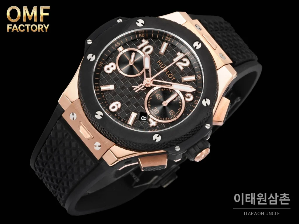 위블로 빅뱅 세라믹베젤 체커다이얼 크로노그래프 오토매틱 43mm