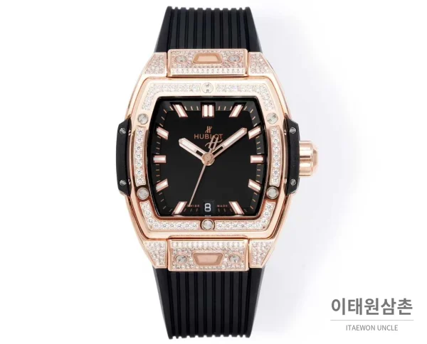 위블로 빅뱅 다이아몬드 스틸 스켈레톤 러버밴드 오토매틱 39mm 실버 / 블랙 (9) 위블로 빅뱅 다이아몬드 스틸 스켈레톤 러버밴드 오토매틱 39mm 실버 / 블랙 로즈골드 베젤 (4)