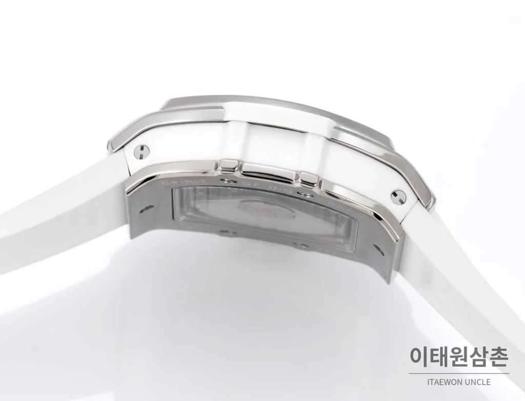 위블로 빅뱅 다이아몬드 스틸 스켈레톤 러버밴드 오토매틱 39mm 실버 / 블랙 실버 베젤 (2)