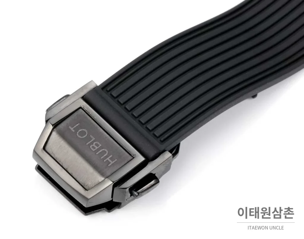 위블로 빅뱅 다이아몬드 스틸 스켈레톤 러버밴드 오토매틱 39mm 실버 / 블랙 블랙 베젤