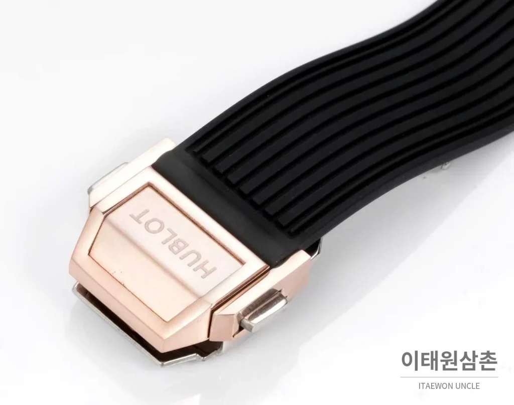 위블로 빅뱅 다이아몬드 스틸 스켈레톤 러버밴드 오토매틱 39mm 실버 / 블랙 로즈골드 베젤