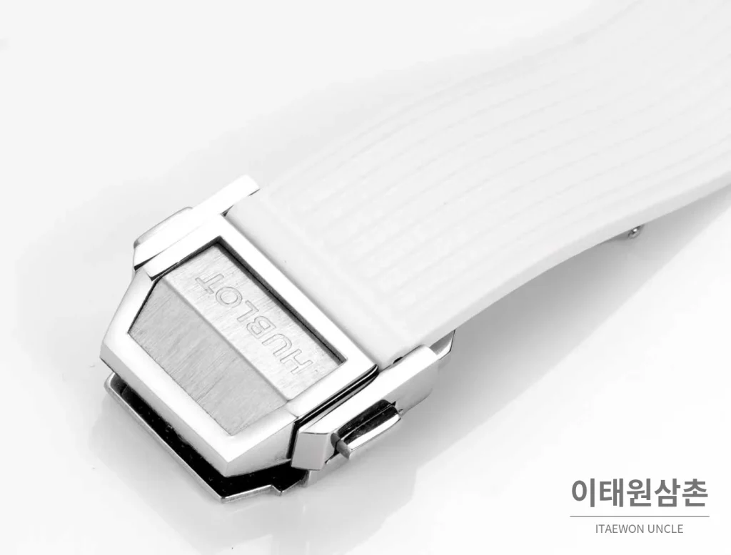 위블로 빅뱅 다이아몬드 스틸 스켈레톤 러버밴드 오토매틱 39mm 실버 / 블랙 실버 베젤 (4)