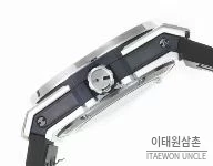 위블로 빅뱅 스틸 레인보우베젤 다이아세팅 오토매틱 39mm 멀티컬러 블루 다이얼 네이비 가죽 스트랩