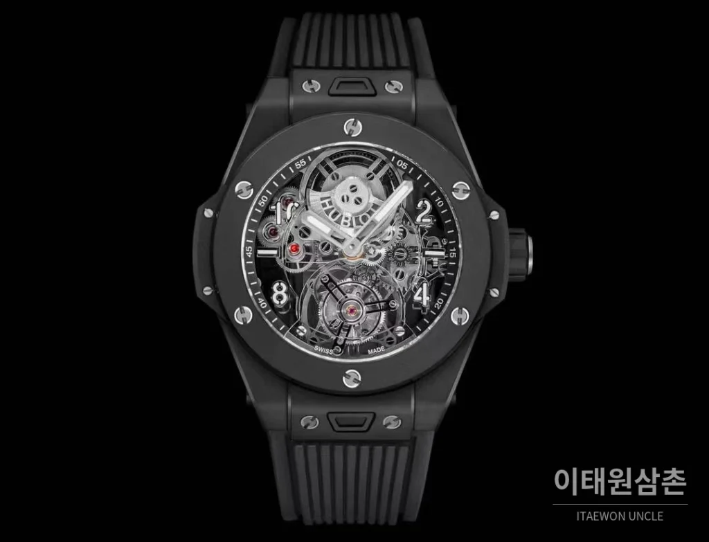 위블로 빅뱅 유니코 블랙세라믹 스켈레톤 투르비옹 수동 45mm (2)