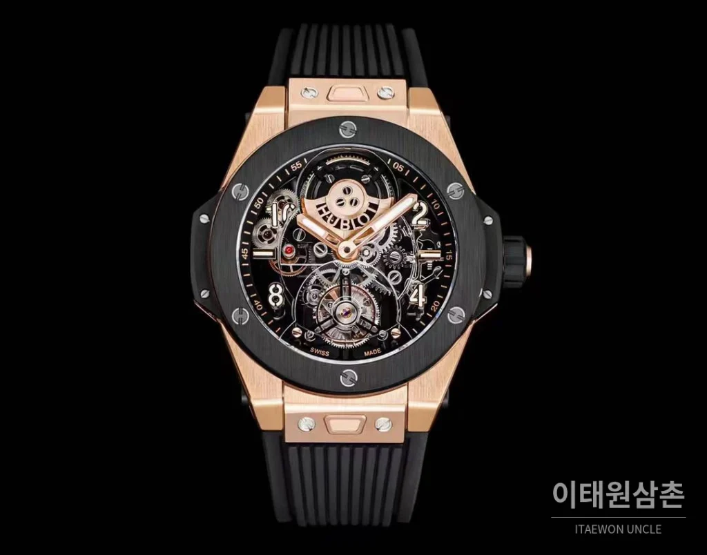 위블로 빅뱅 유니코 블랙세라믹 스켈레톤 투르비옹 수동 45mm