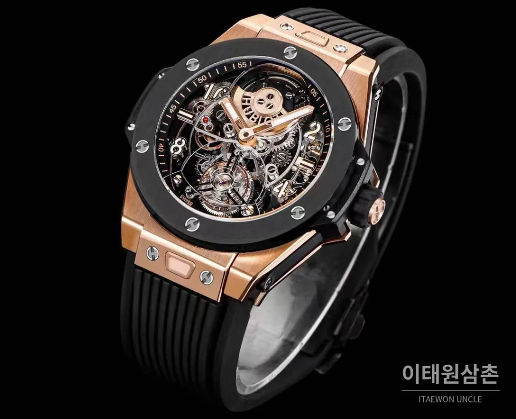 위블로 빅뱅 유니코 블랙세라믹 스켈레톤 투르비옹 수동 45mm