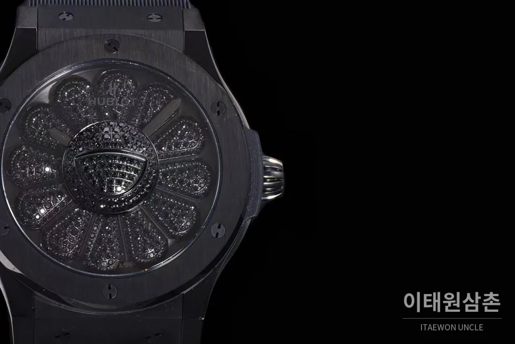 위블로 클래식 퓨전 무라카미 오토매틱 45mm 블랙 다이얼 블랙 러버 스트랩 블랙 베젤