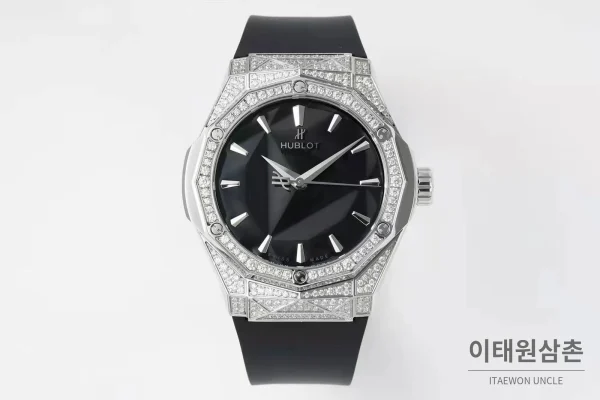위블로 클래식 퓨전 오를린스키 스켈레톤 컷 다이얼 오토매틱 40mm 실버 / 블랙 블랙 러버 스트랩