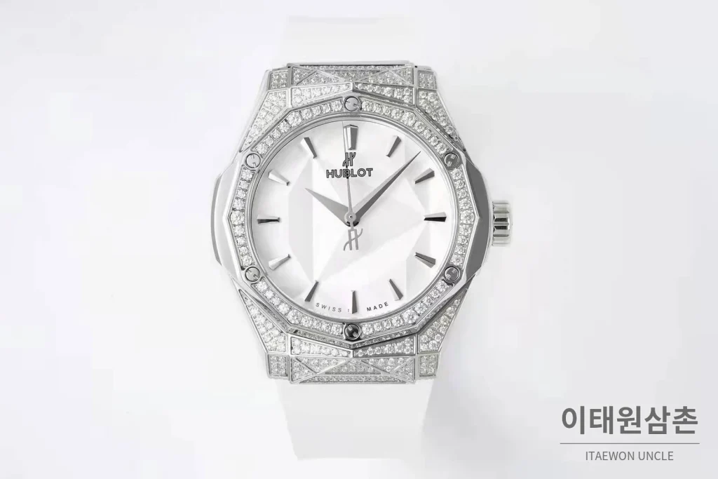 위블로 클래식 퓨전 오를린스키 스켈레톤 컷 다이얼 오토매틱 40mm 실버 / 블랙 화이트 러버 스트랩