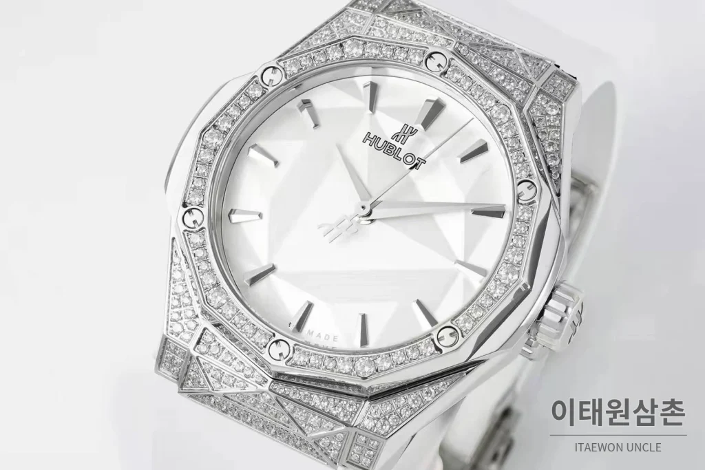 위블로 클래식 퓨전 오를린스키 스켈레톤 컷 다이얼 오토매틱 40mm 실버 / 블랙 화이트 러버 스트랩