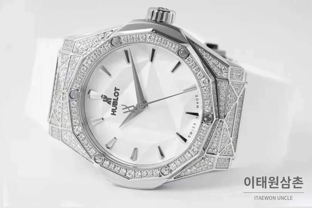 위블로 클래식 퓨전 오를린스키 스켈레톤 컷 다이얼 오토매틱 40mm 실버 / 블랙 화이트 러버 스트랩