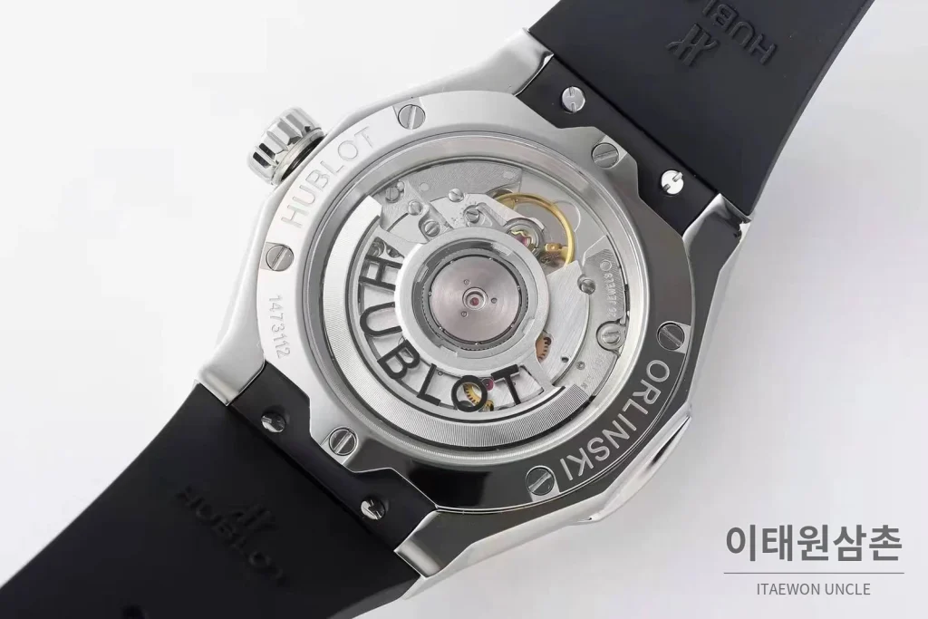위블로 클래식 퓨전 오를린스키 스켈레톤 컷 다이얼 오토매틱 40mm 실버 / 블랙 블랙 러버 스트랩